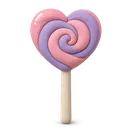 Ikon level Manis: permen lolipop hati dari tanah liat