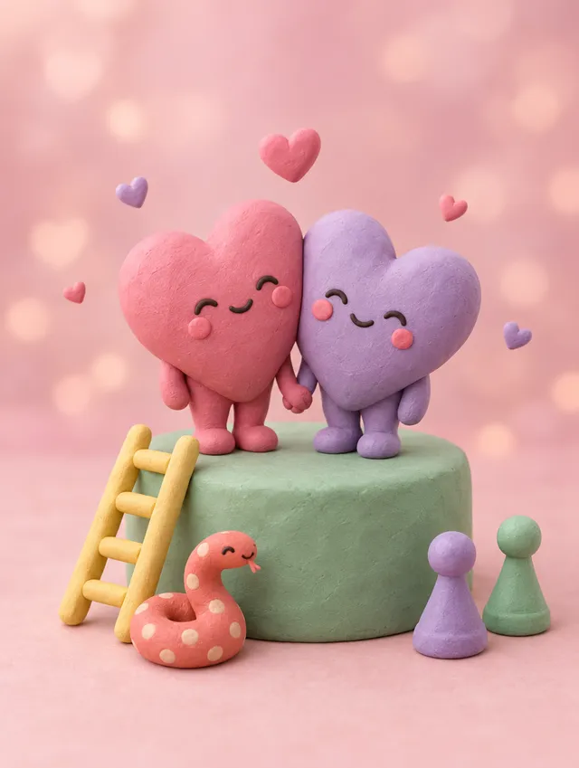Ilustrasi kartu Momen Berdua Ular Tangga Pasutri
